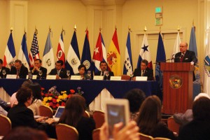 El embajador de España en El Salvador, Francisco Rabena, en la inauguración de la Conferencia Internacional y Reunión de Alto Nivel sobre Enfermedad Renal Crónica de Causas no Tradicionaels (ERCNT) en Centro América, celebrada los días 24, 24 y 26 de abril.