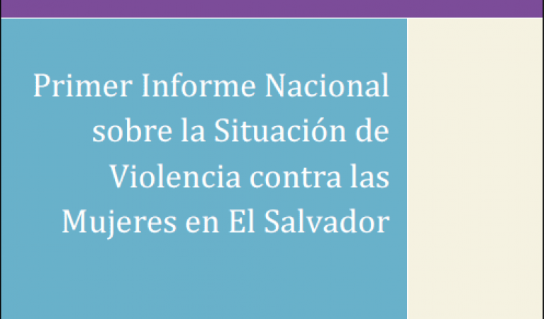 Primer Informe Nacional sobre la Situación de Violencia contra las Mujeres en El Salvador (I)